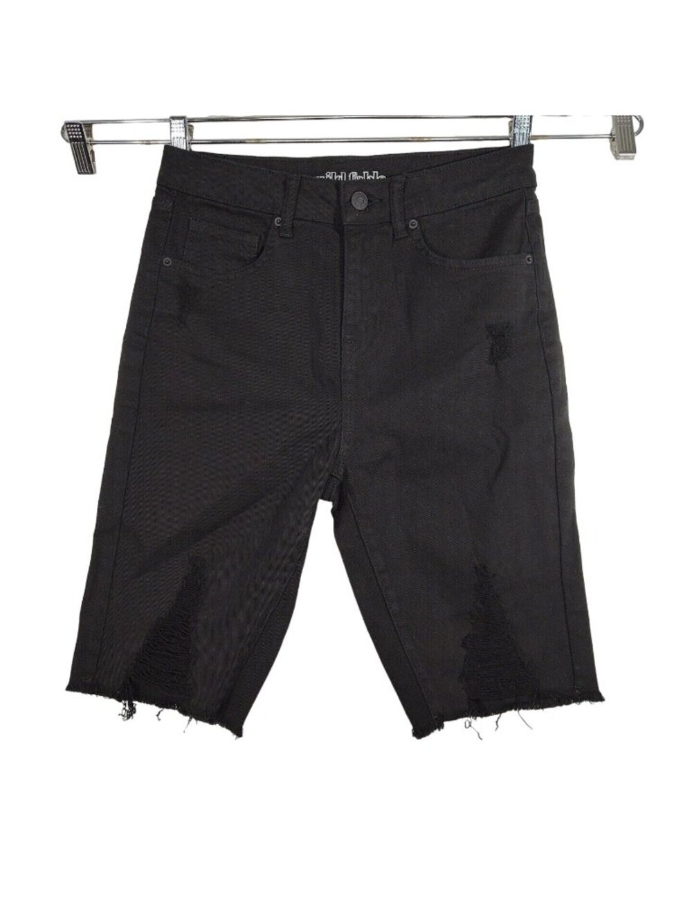 Wild Fable High Rise Black Bike Shorts Size 2 Ripped Denim Bermuda Festival